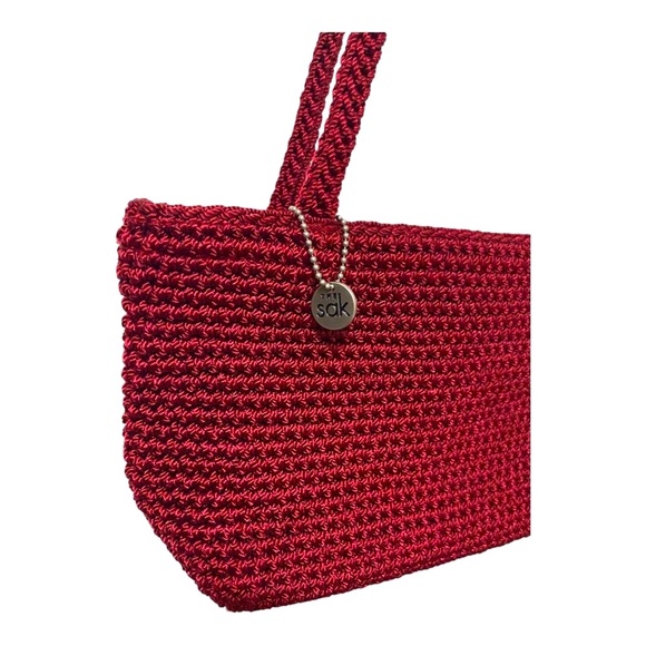 Vintage 👛 Boho Crochet purse by The Sak | Deep Red | Hand Bag | Hand Purse - Picture 6 of 6